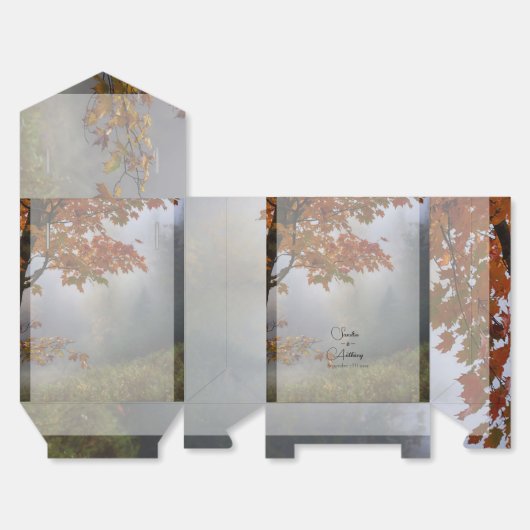 Herfst verlaat rustieke bruiloft gunstboxen bedankdoosjes (Ongevouwen)