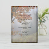 Herfst verlaat rustieke bruiloft kaart (Staand voorkant)