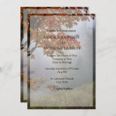 Herfst verlaat rustieke bruiloft kaart (Voorkant / Achterkant)