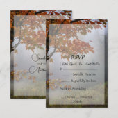 Herfst verlaat rustieke bruiloft RSVP Kaart (Voorkant / Achterkant)