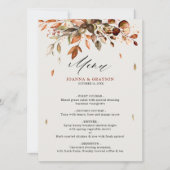 Herfst Verlaat Rustieke Country Wedding Menu Kaart (Voorkant)