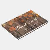 Herfst Verlaat Rustieke Schuur Hout Fall Wedding Gastenboek (Hoek)