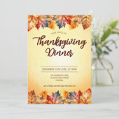 Herfst verlaat Thanksgiving Diner Kaart (Staand voorkant)