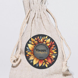 Herfst verlaat Thanksgiving Familienaam en Jaar Ronde Sticker