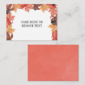 Herfst verlaat Thanksgiving Place Card Informatiekaartje (Voorkant / Achterkant)