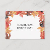 Herfst verlaat Thanksgiving Place Card Informatiekaartje (Voorkant)