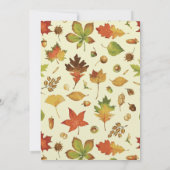  herfst verlaat trouwuitnodigingen ECRU papier Kaart (Achterkant)