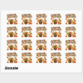 herfst verlaat turkije gobble happy thanksgiving vierkante sticker (Vel)