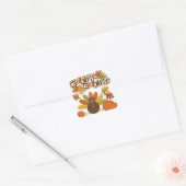 herfst verlaat turkije gobble happy thanksgiving vierkante sticker (Envelop)