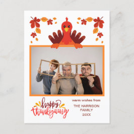 Herfst Verlaat Turkije Happy Thanksgiving Foto Briefkaart