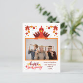 Herfst Verlaat Turkije Happy Thanksgiving Foto Briefkaart (Staand voorkant)