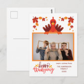 Herfst Verlaat Turkije Happy Thanksgiving Foto Briefkaart (Voorkant / Achterkant)
