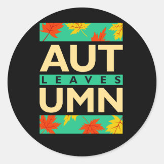 Herfst verlaat vector citaten illustratie ronde sticker