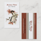 Herfst verlaat Visitekaartje Dame en Hond (Voorkant / Achterkant)