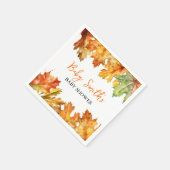 Herfst verlaat Waterverf Aangepaste Baby Naam Servet (Hoek)