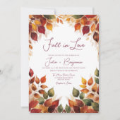 Herfst verlaat Waterverf Herfst in Love Wedding Kaart (Voorkant)