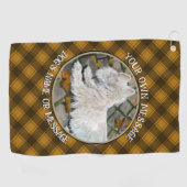 Herfst verlaat Westie op patio Golfhanddoek (Horizontaal)