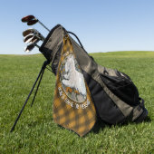 Herfst verlaat Westie op patio Golfhanddoek (Groen)