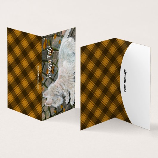 Herfst verlaat Westie op patio Kaart (Binnen en buitenkant)