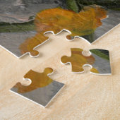 Herfst verlaat Westie op patio Legpuzzel (Zijkant)
