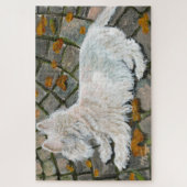 Herfst verlaat Westie op patio Legpuzzel (Verticaal)
