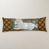 Herfst verlaat Westie op patio Lichaamskussen (Achterkant)