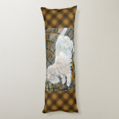 Herfst verlaat Westie op patio Lichaamskussen (Achterkant (Verticaal))