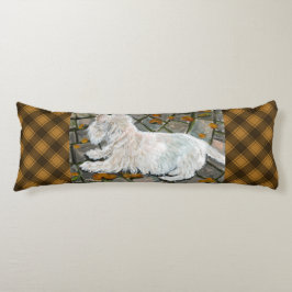 Herfst verlaat Westie op patio Lichaamskussen