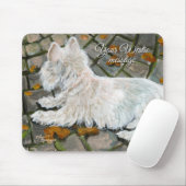 Herfst verlaat Westie op patio Muismat (Met muis)