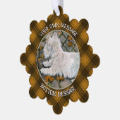 Herfst verlaat Westie op patio Ornament Kaart (Links)