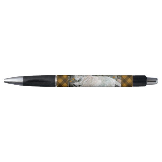 Herfst verlaat Westie op patio Pen (Voorkant)