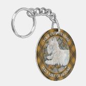 Herfst verlaat Westie op patio Sleutelhanger (Voorkant Links)