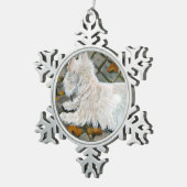 Herfst verlaat Westie op patio Tin Sneeuwvlok Ornament (Rechts)