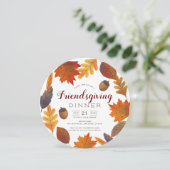 Herfst verlaat Witte Waterverf Friendsgiving Kaart (Staand voorkant)