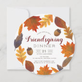 Herfst verlaat Witte Waterverf Friendsgiving Kaart (Voorkant)