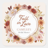 Herfst Verliefd Bruiloft Feest Vierkante Sticker (Voorkant)