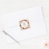 Herfst Verliefd Bruiloft Feest Vierkante Sticker (Envelop)