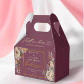 Herfst Verliefd Elegante Herfst Floral Bourgondië Bedankdoosjes