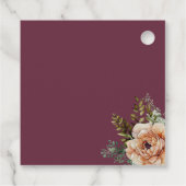 Herfst Verliefd Elegante Herfst Floral Bourgondië Bedankjes Labels (Achterkant)