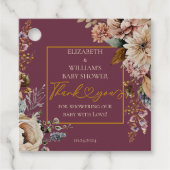 Herfst Verliefd Elegante Herfst Floral Bourgondië Bedankjes Labels (Voorkant)