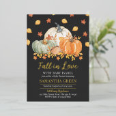 Herfst verliefd op Baby Baby shower Folie Uitnodiging (Staand Voorkant)