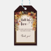 Herfst verliefd op Baby herfstbladeren douche Cadeaulabel (Voorkant)