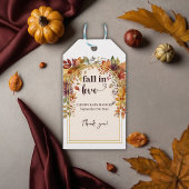 Herfst verliefd op Baby herfstbladeren douche Cadeaulabel