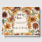 Herfst verliefd op Baby herfstbladeren douche Gastenboek (Voorkant)