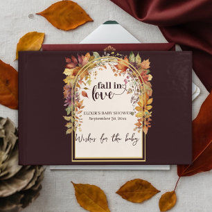Herfst verliefd op Baby herfstbladeren douche Gastenboek