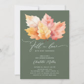 Herfst verliefd op Baby herfstbladeren douche Kaart (Voorkant)