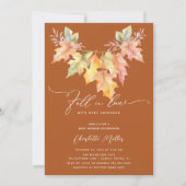 Herfst verliefd op Baby herfstbladeren douche Kaart (Voorkant)