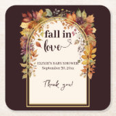 Herfst verliefd op Baby herfstbladeren douche Kartonnen Onderzetters (Voorkant)