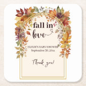 Herfst verliefd op Baby herfstbladeren douche Kartonnen Onderzetters (Voorkant)