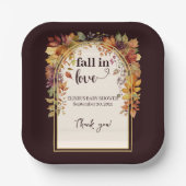 Herfst verliefd op Baby herfstbladeren douche Papieren Bordje (Voorkant)